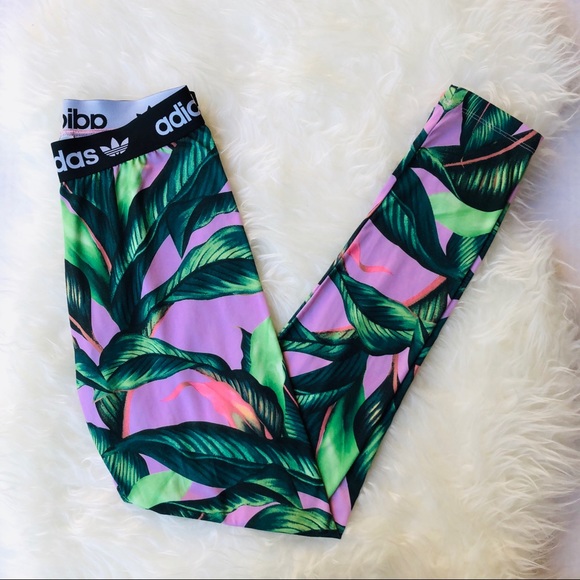 adidas Pants - adidas originals x farm palm leaf leggings